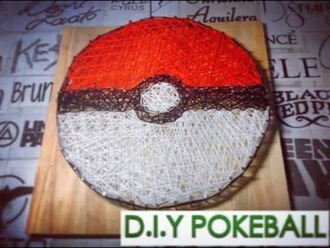 [String Art] How To Make Pokeball - Craft For Kid