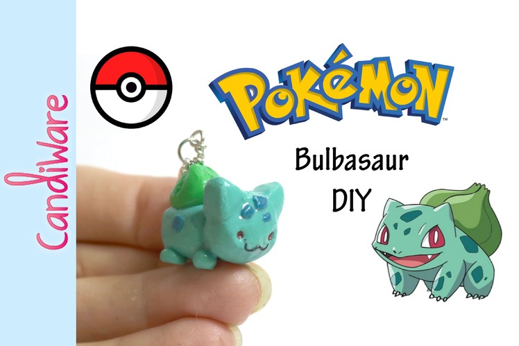 Tutorial: DIY Mini Bulbasaur Charm Pokemon GO - FIMO, Polymer Clay, Craft