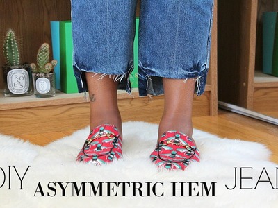 | DIY Asymmetric. Uneven Hem Jeans | CHANELFILES