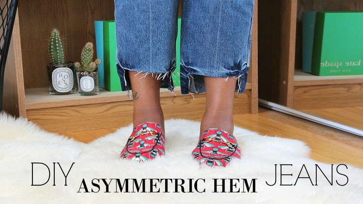| DIY Asymmetric. Uneven Hem Jeans | CHANELFILES