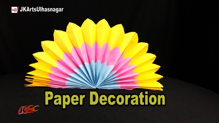 DIY Eco-friendly Backdrop Ganpati Decoration | JK Arts 1057  #GanpatiDecoration #PaperDecorations