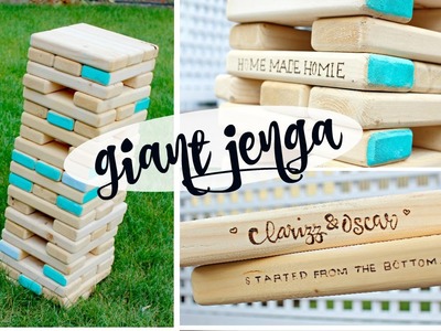 DIY GIANT JENGA +how to carve logo & decorate!