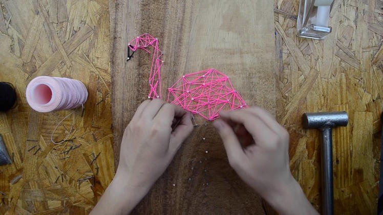 DIY Hilorama. String Art Shop Flamingo