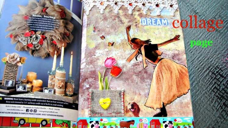 Diy: Making collage page(part of  reuse old composition book)