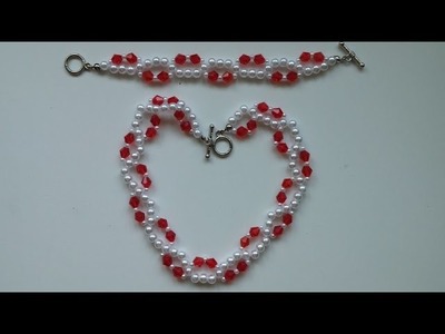 Easy DIY bracelet and necklace set.  Bracelet and necklace  tutorial for beginners
