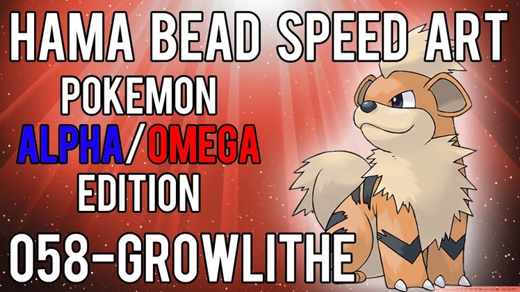 Hama Bead Speed Art | Pokemon | Alpha.Omega | Timelapse | 058 - Growlithe