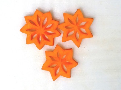 How To Carve Christmas Star Carrot - Fruit Vegetable Carving & Cutting Ideas