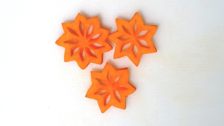 How To Carve Christmas Star Carrot - Fruit Vegetable Carving & Cutting Ideas