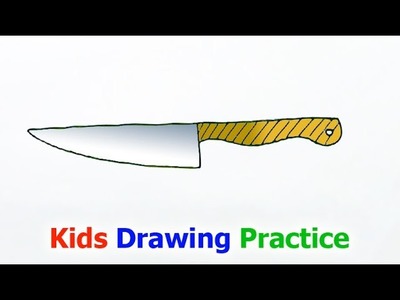 How to draw a knife | Easy Step by Step Drawing for Kids | Kids drawing practice