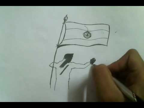 How to draw independence day drawing