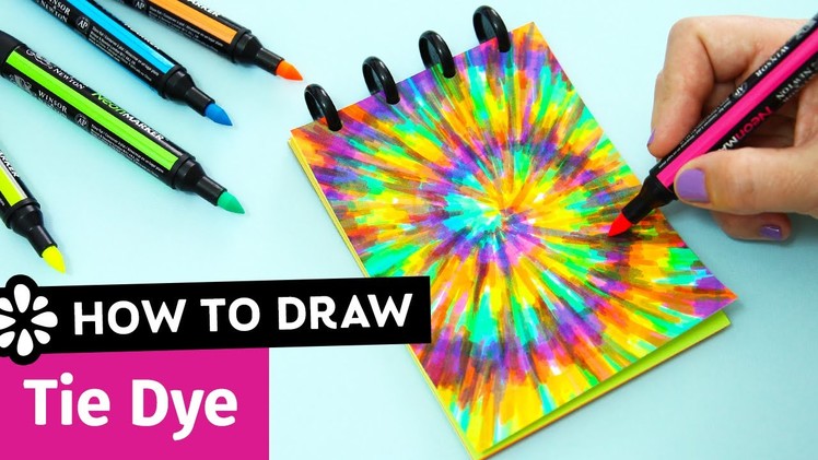 How to Draw Tie Dye | Easy DIY Notebook Cover | Sea Lemon