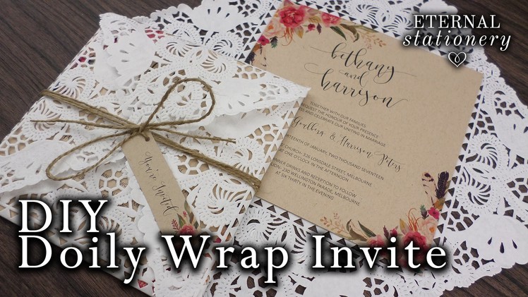 How to make a doily wrap.doily envelope invitation | DIY invitations