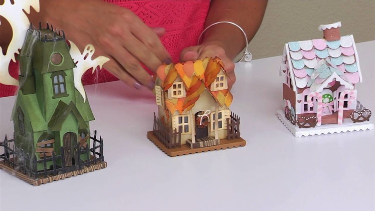 Making DIY Fall Holiday Home Décor Projects with Sizzix Tim Holtz Village Dwelling Dies