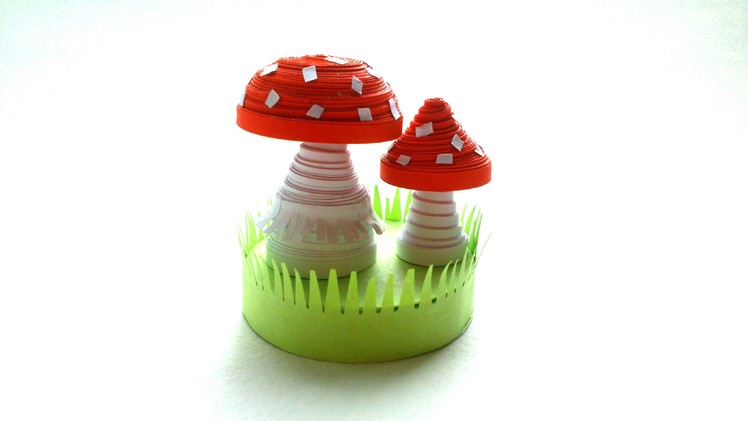 Quilling Tutorial 3D: Quilling miniature Fungus 3D, DIY Quilling 3D Designs