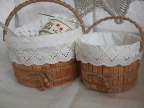 DIY Baskets with clothespins