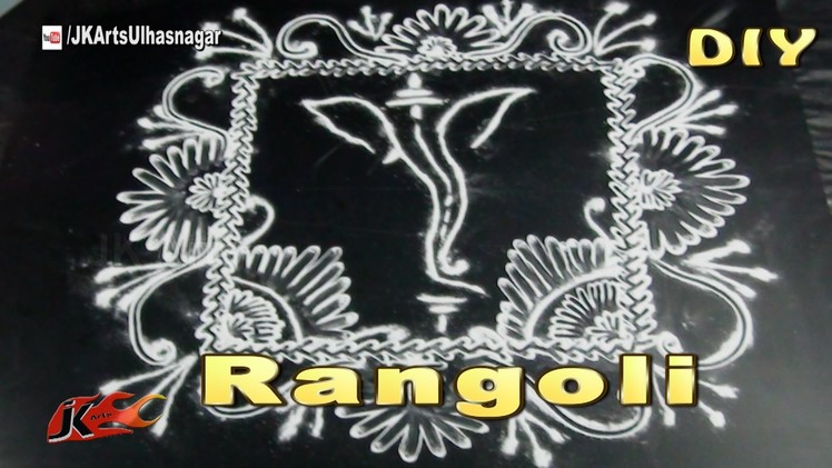 DIY Easy Ganpati Rangoli | How to make | JK Arts 1063