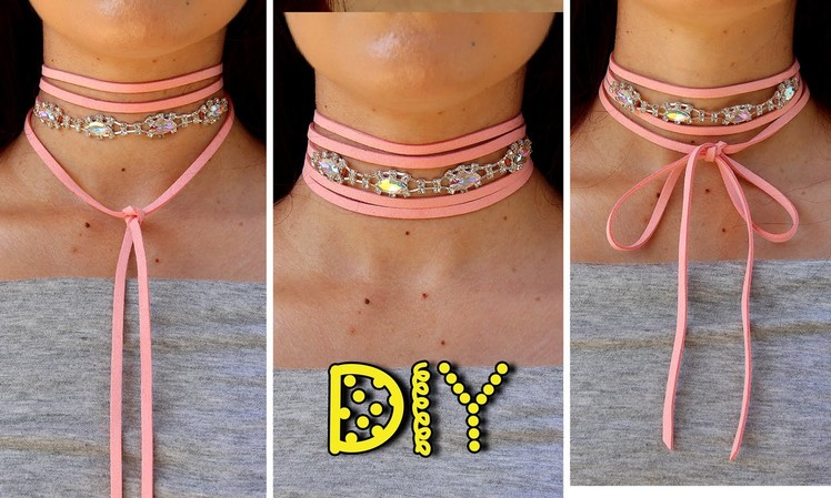 DIY EASY Rhinestone Wrap Choker - 3 in 1 || Lucykiins