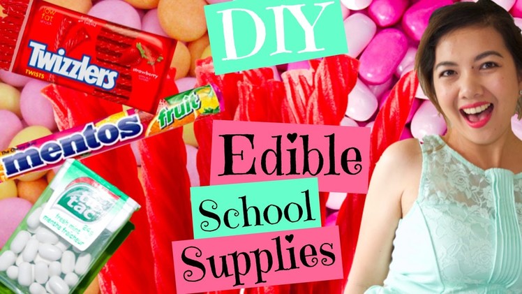 DIY EDIBLE SCHOOL SUPPLIES.Mentos Eraser.Twizzlers Pen.Tic Tac Paper Clip Holder PART 1