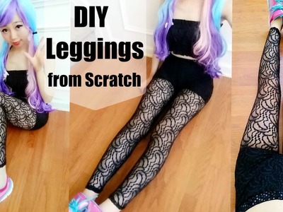 DIY Leggings.Stretchy Pants from Scratch + Pants Pattern Making