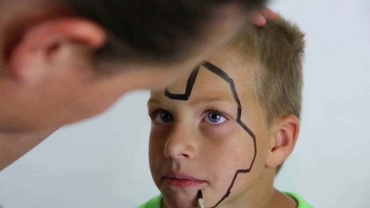 DIY Super Hero Kids Face Paint - Simple IronMan Super Hero face paint for kids