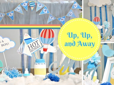 DIY Up Up Away Baby Shower | Baby Boy Baby Shower | Angie Lowis
