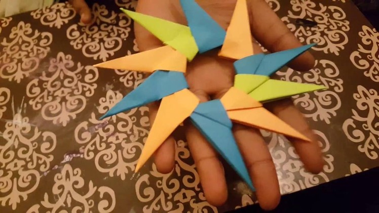 How to make a 10-Pointed Ninja Star ORIGAMI Tutorial
