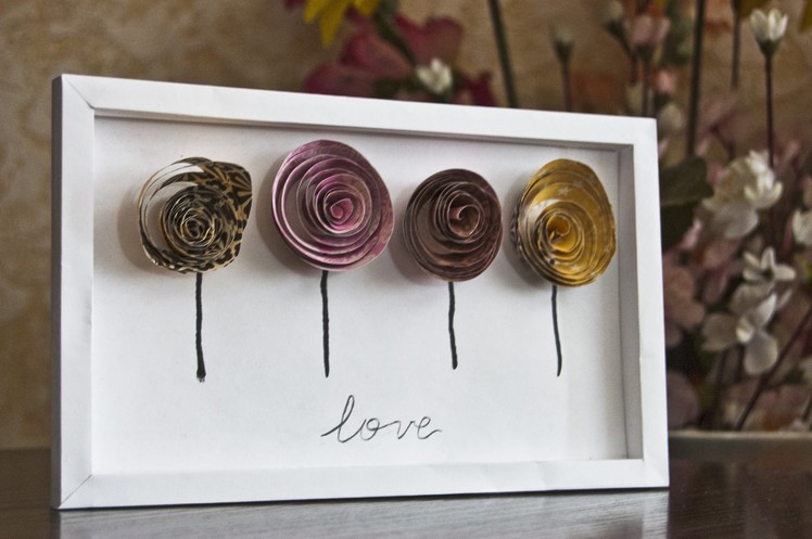 How to make a paper flowers | Wall Frames Flowers DIY
