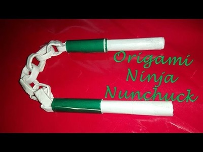 How To Make a Paper Origami Ninja Nunchucks - (Ninja Weapons) Easy Tutorial