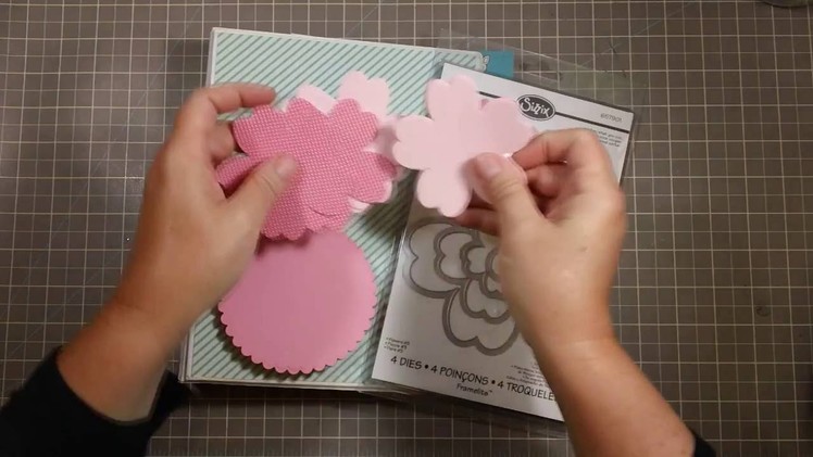 Making paper peony flowers with sizzix dies as a present topper card box gift wrap