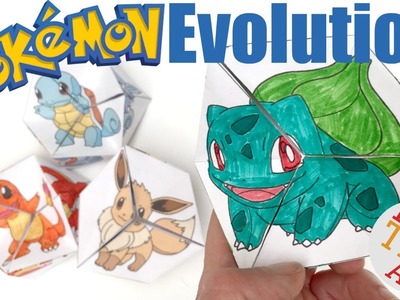 Neverending Pokemon Evolution DIY - Paper Toy & Coloring Page - Kaleidocycle