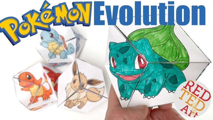 Neverending Pokemon Evolution DIY - Paper Toy & Coloring Page - Kaleidocycle