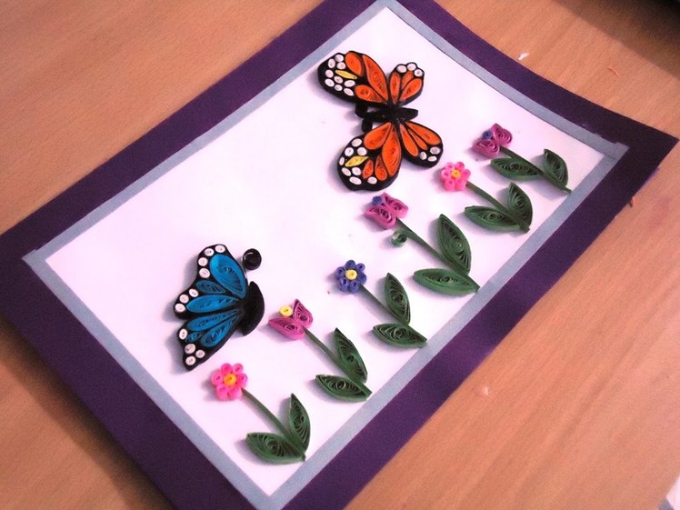 Tutorial - 1 Simple Quilling card with butterfly design (Stoney Arts and Crafts)