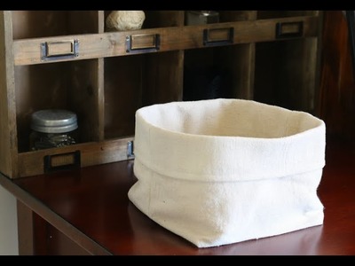 DIY Collapsible Storage Bin Made With a Drop Cloth