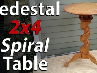 DIY TABLE - 2X4 challenge - SPIRAL pedestal wood table