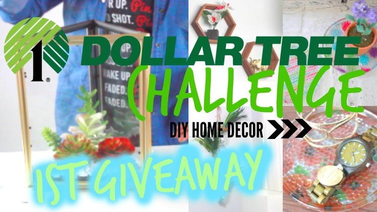 Dollar Tree Challenge |  DIY Home Decor + First GIVEAWAY!