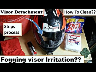How to Clean.Detach Helmet & foggy Visor | DIY | Techniques.Steps