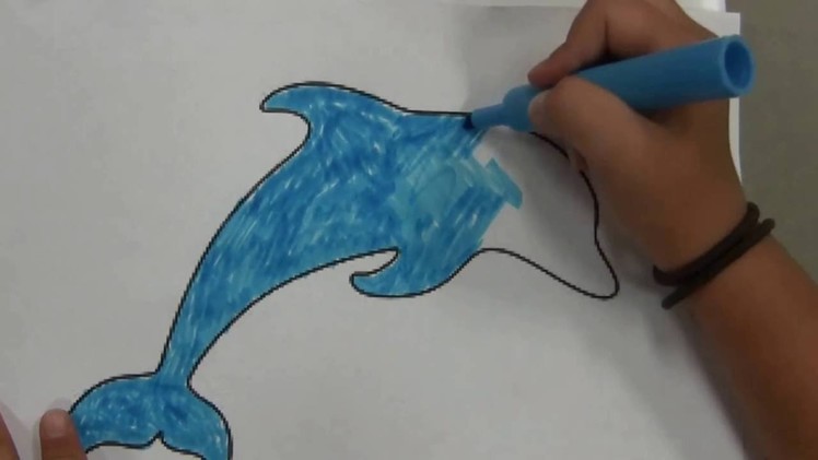 How to color a blue dolphin