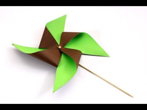 How to make paper WINDMILL paper PINWHEEL flower that Spins - Paper toy Back to SCHOOL