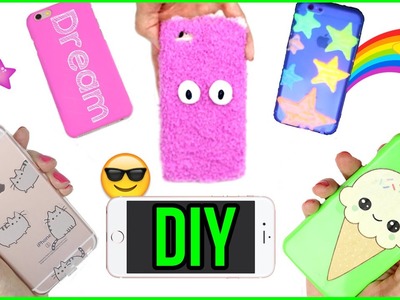 5 DIY Phone Case Designs! How To Make Pusheen, Kawaii, Glow in the Dark & More-Easy Phone Cover DIYs