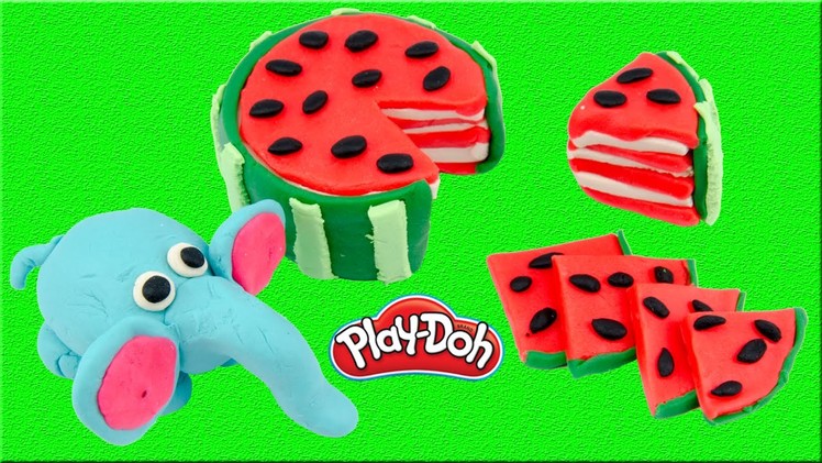 Creative Fun for Kids! DIY Elephant Eating Watermelon with Play Doh