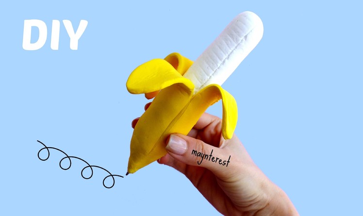 DIY BANANA PEN - Decorate your pens for back to school