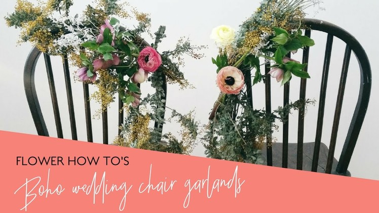 DIY Boho Wedding Chair Flower Garlands