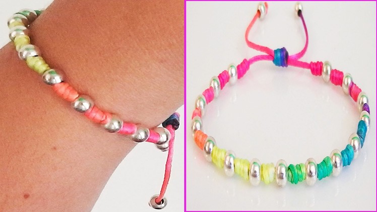 Diy Bracelets with beads with string friendship bracelets tutorial  How to make a bracelet easy