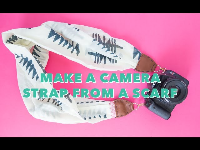 DIY camera strap made from a scarf