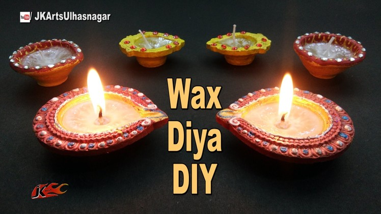 DIY Decorative Wax Diya |  Homemade Votive. Tealight Candles | How to Make | JK Arts 1068