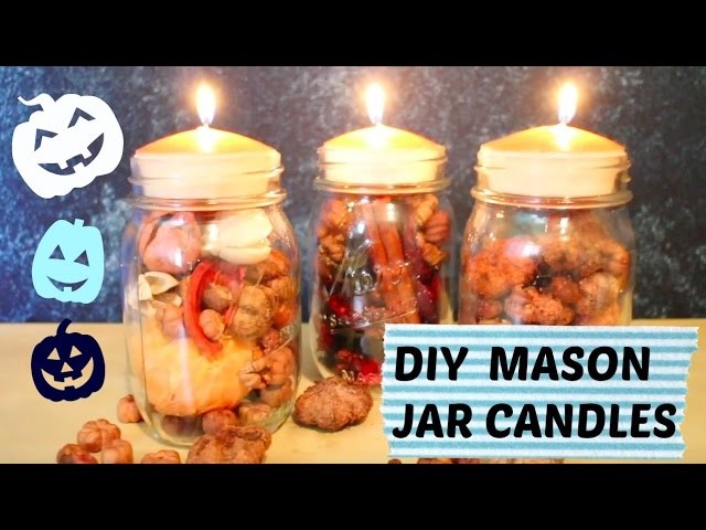 DIY FALL CANDLES | Mason Jar Candles Decoration Tutorial