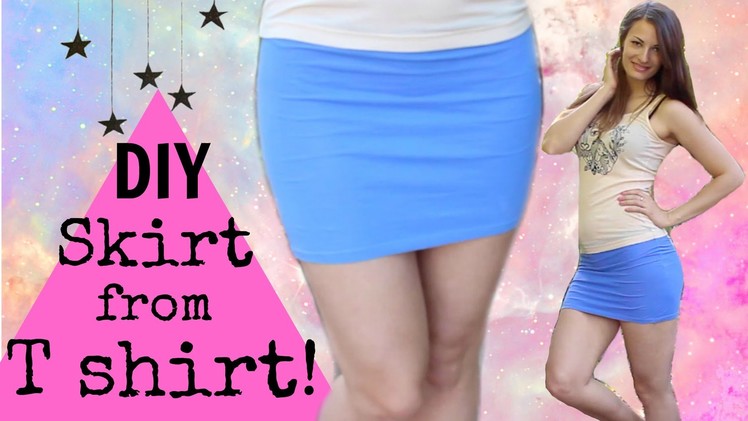 DIY How to make a Skirt from a T shirt-Upcycled t shirt EASY Tutorial