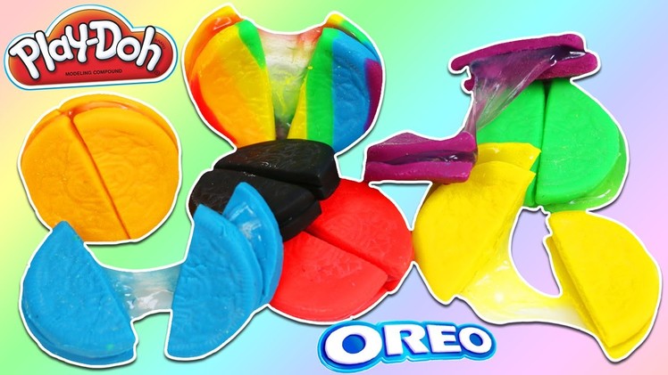 DIY How to Make Colorful Rainbow SLIME Oreo Cookies!