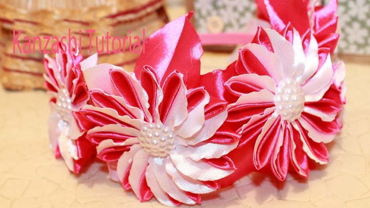 DIY Kanzashi Flower Headband #Kanzashi Tutorial