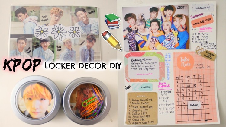 DIY: KPOP LOCKER DECOR! Magnets, White Board and More! | Hunnie Bunnie ♡♡♡
